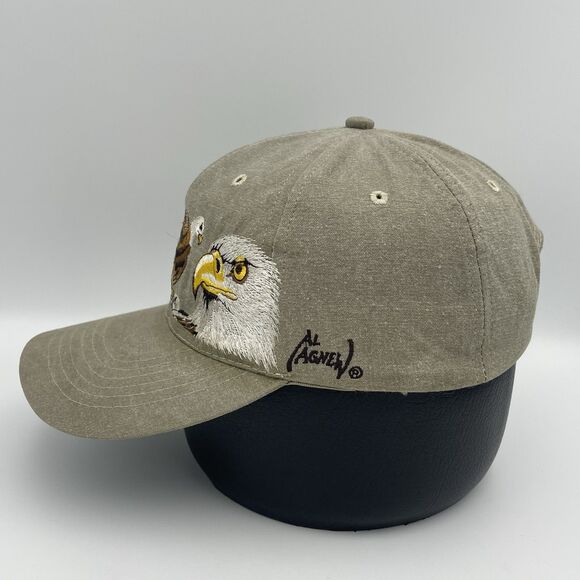 Vintage Al Agnew Bald Eagle Hat Cap 90s Embroidered American Wildlife Strapback - Picture 7 of 16